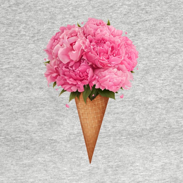 Ice cream with peonies by kodamorkovkart